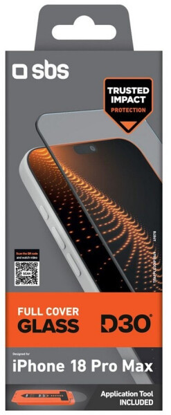 SBS Mobile Full Cover D3O Displayschutzglas für iPhone 18 Pro Max / 17 Pro Max (TEAPPLD3OIP1869), Bild 2