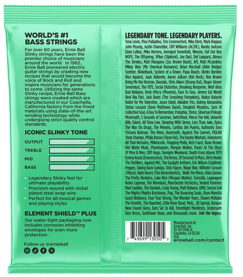 Buy ERNIE BALL Hyper Slinky Nickel Wound 5-String Bass Strings 40-130 ...