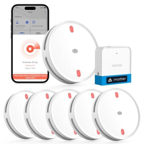 Meross Smart Rauchmelder 6er Set + MSH450 Hub ab 126,99 € (Oktober 2026 ...