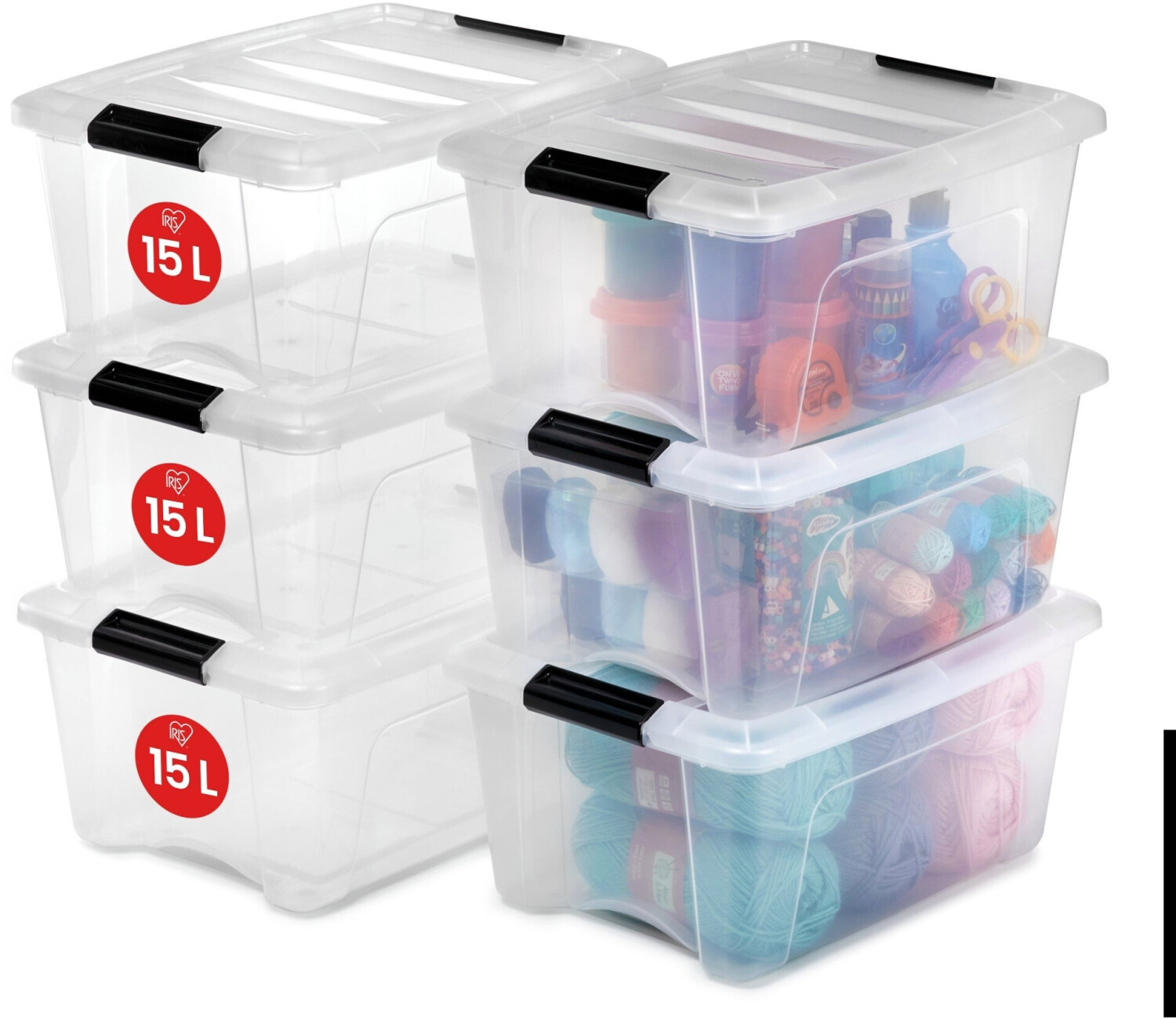 Iris Ohyama DDNTB-15 Boîtes de Rangement avec Couvercle, 15l, Lot de 6 ...