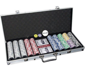 500 Laser-Chips Pokerset Aluminium Pokerkoffer Poker Komplett Set 