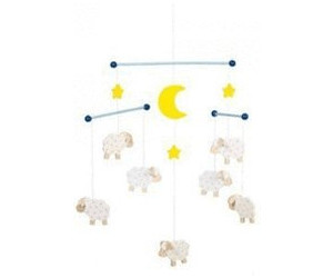 goki Holz Mobile Schafe mit Mond und Sternen zum Einschlafen für Babybettchen 
