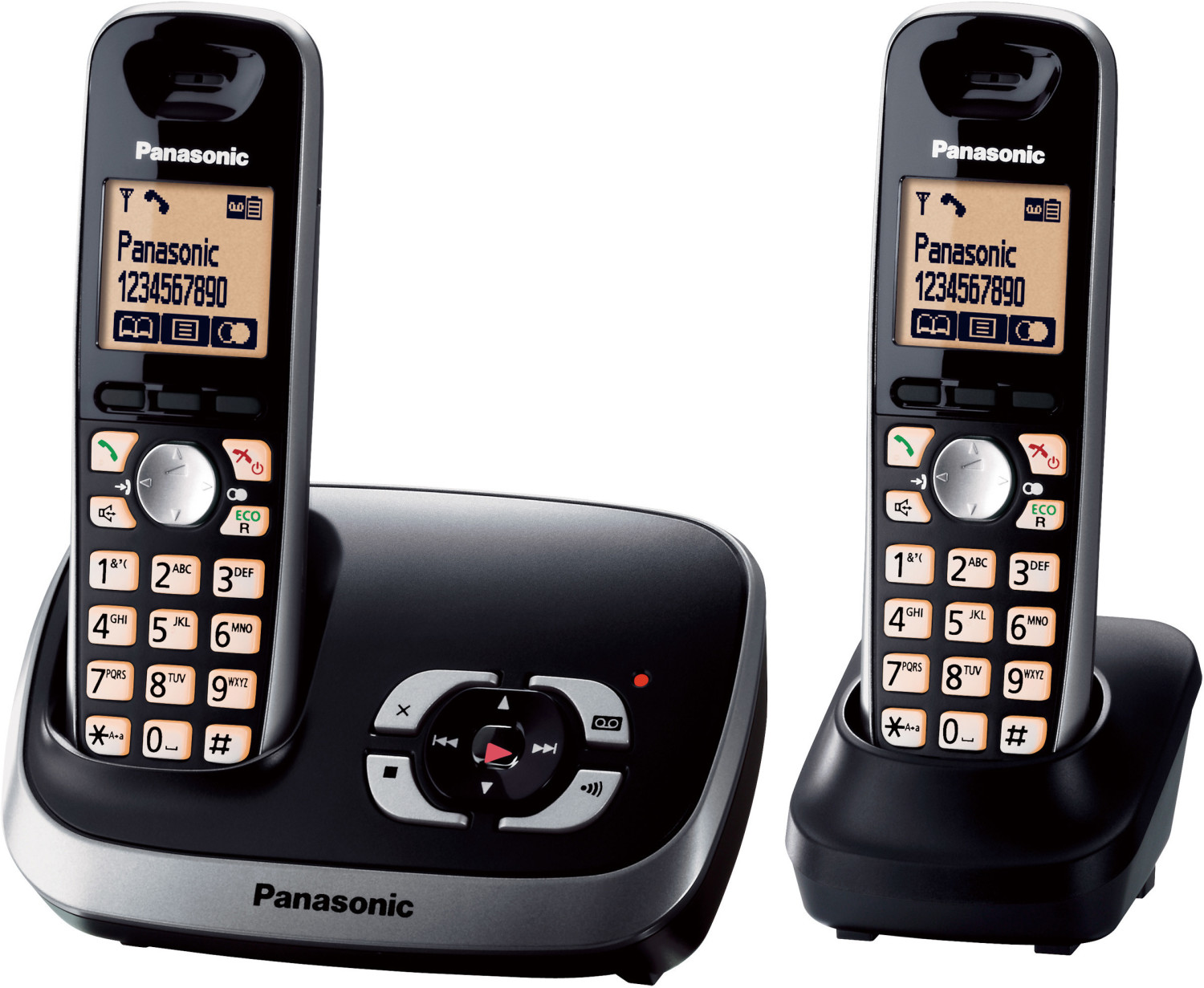 Panasonic Meilleur Téléphone Fixe Sans fil -Affichage LCD à deux lignes -  Noir à prix pas cher