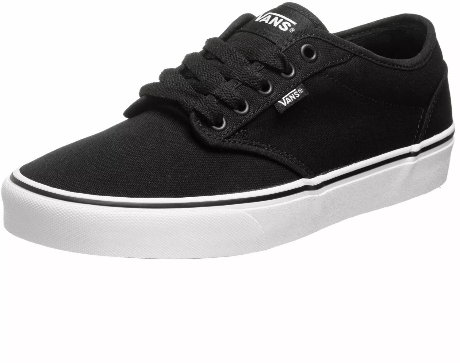 black and white canvas vans