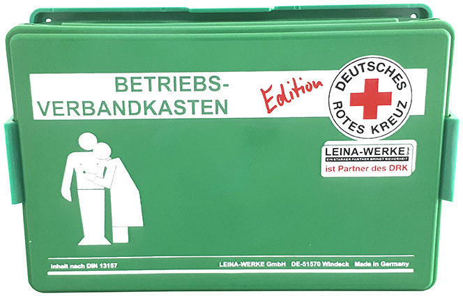 Leina-Werke Betriebsverbandkasten Klein (DIN 13157, Ohne Wandhalterung,  Grün)