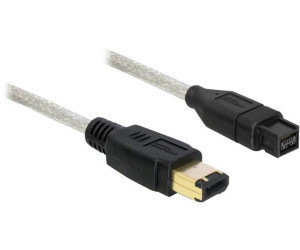 schwarz InLine 34902 FireWire Kabel IEEE1394, 4-polig Stecker-auf-9-polig Stecker, 1,8m 
