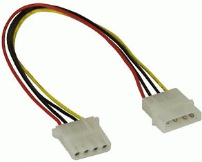 InLine 5,25 power supply extension cable, 4pin plug/socket 1m