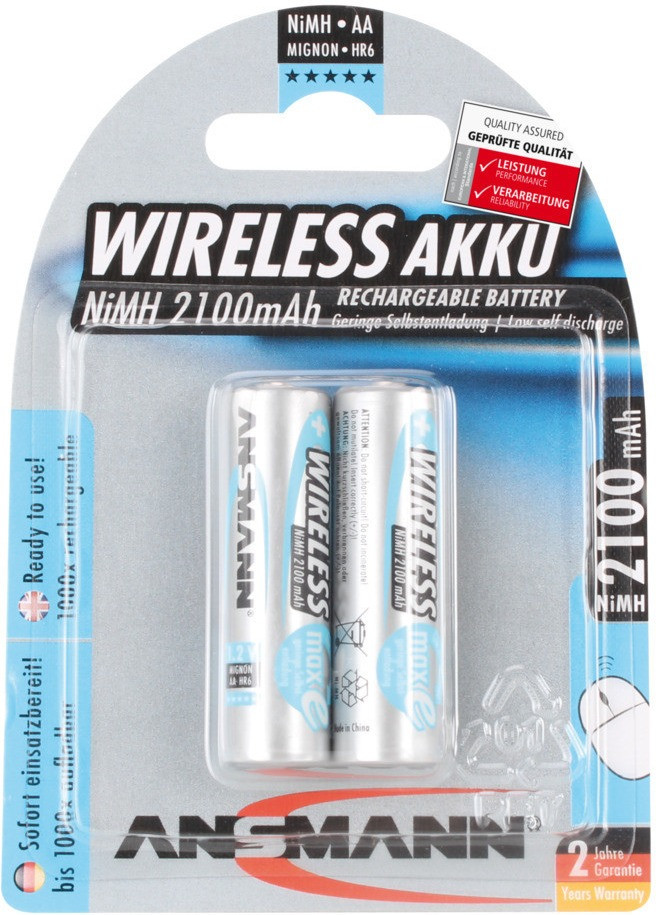 Ansmann AA 1,2V 2100mAh maxE Wireless Mouse 2x