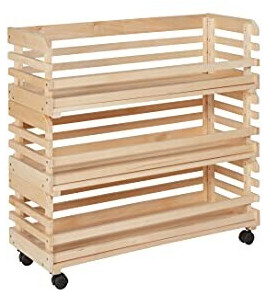 Inter Link Caisse en bois sur roulettes Vegetable