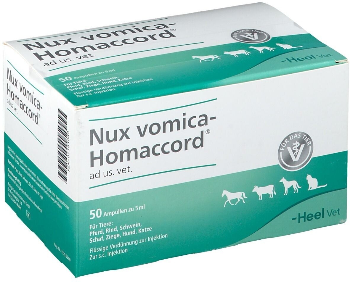 Heel Nux Vomica Homaccord ad us. Vet. Ampullen (50x5 ml) ab 70,58
