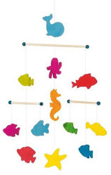 Goki Mobile en bois les animaux marins