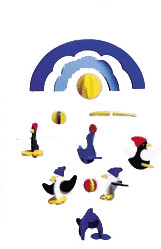 Goki Mobile en bois pingouins