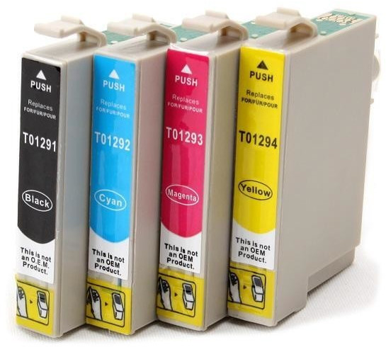 Epson T1295 C - Pack de 5 cartouches d'encre noire et couleurs Pomme  C13T129540 E129 Pack compatible