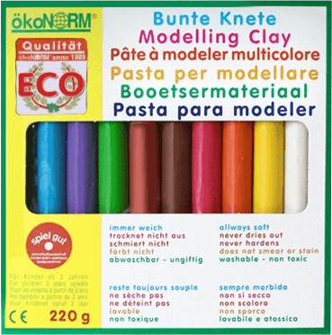 Ökonorm Pâte à modeler 10 couleurs 220g