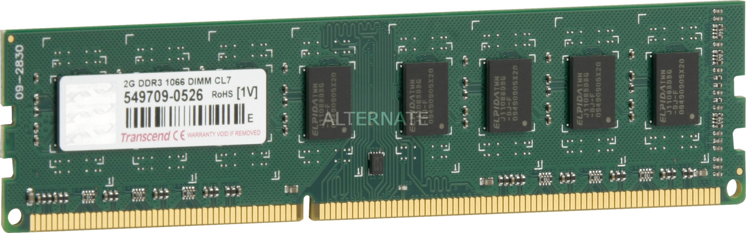Transcend 4 Go DDR3 PC3-10666 CL9 (TS512MLK64V3N)