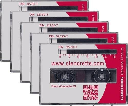 Grundig Steno-Cassette Professional 30 – DIN 32750T – Used, Excellent Condition – 30-Min Dictation Tape