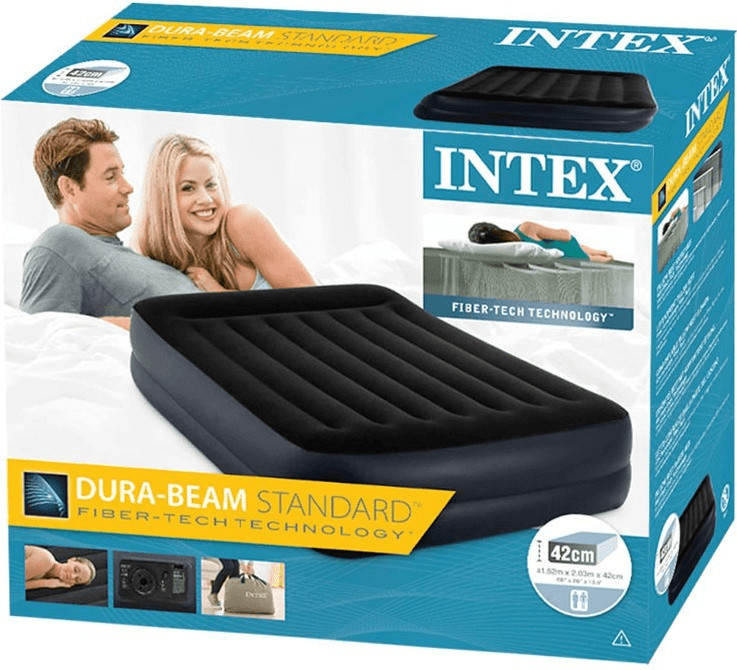INTEX Matelas gonflable électrique Queen Deluxe Pillow 2-pers. 152x203x42 cm