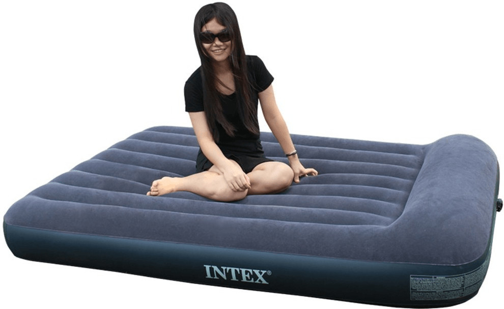 Intex 64150 Matelas 2 personnes Pillow Rest 152x203x25 cm avec pompe  intégrée