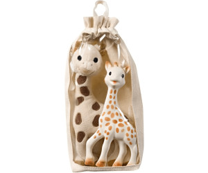 VULLI Sophie la girafe + Doudou avec attache-sucette  pas cher