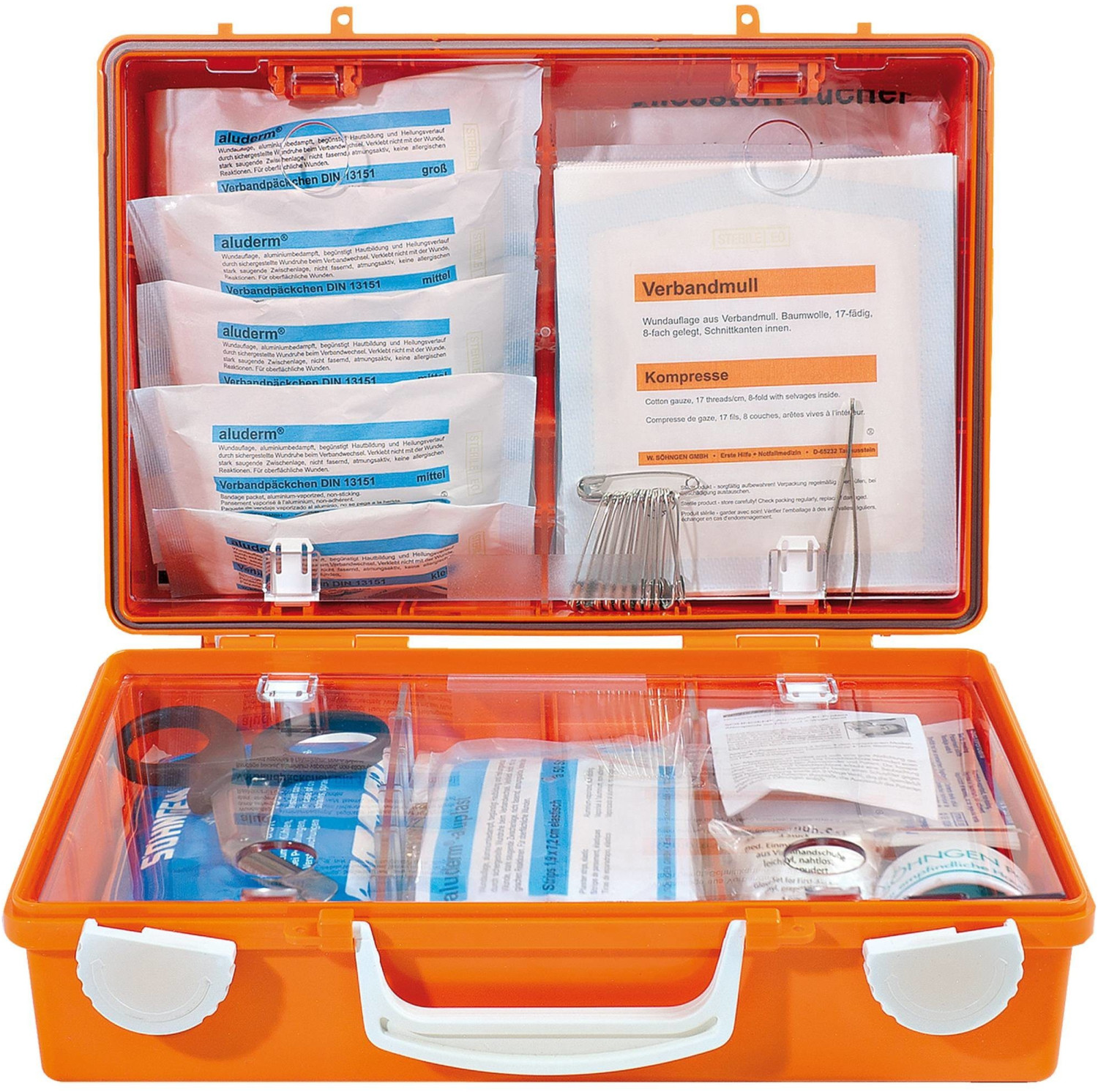 82099 LEINA - Erste-Hilfe-Koffer Quick, orange, leer - für DIN 13157
