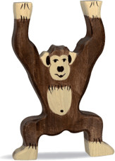 Holztiger Chimpanzé debout