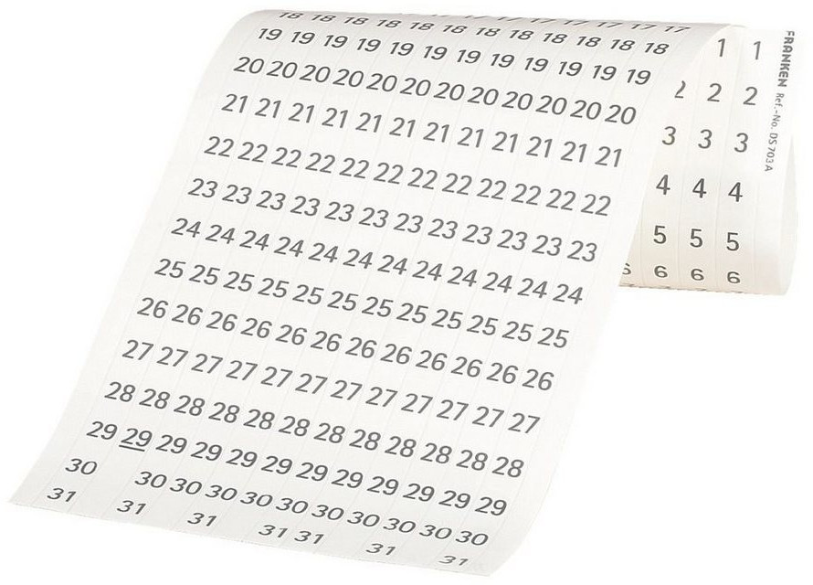 Franken Date Strips Self-adhesive 140x420mm