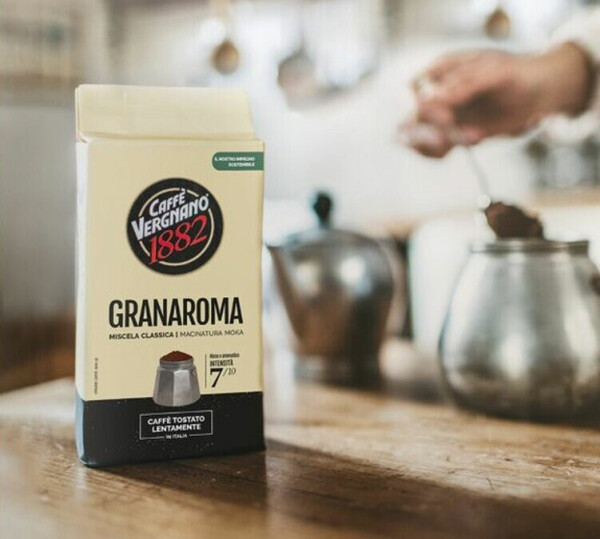 Caffe Vergnano Gran Aroma Giallo gemahlen (250g), Bild 3