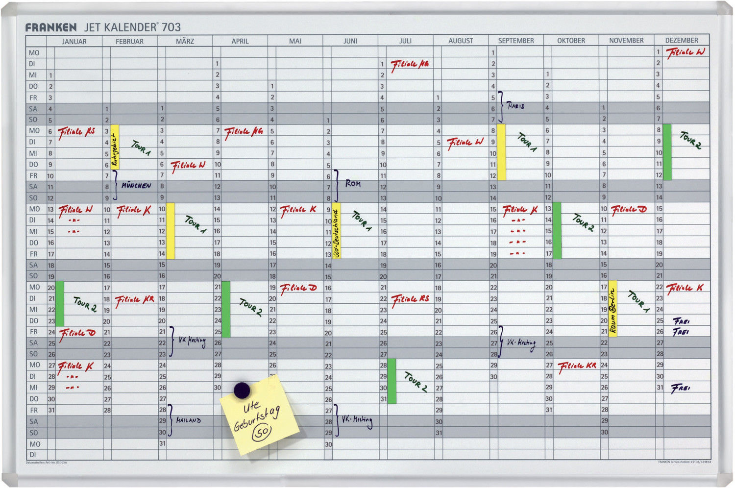 Franken JetPlanner 703 90x60cm 12 Month