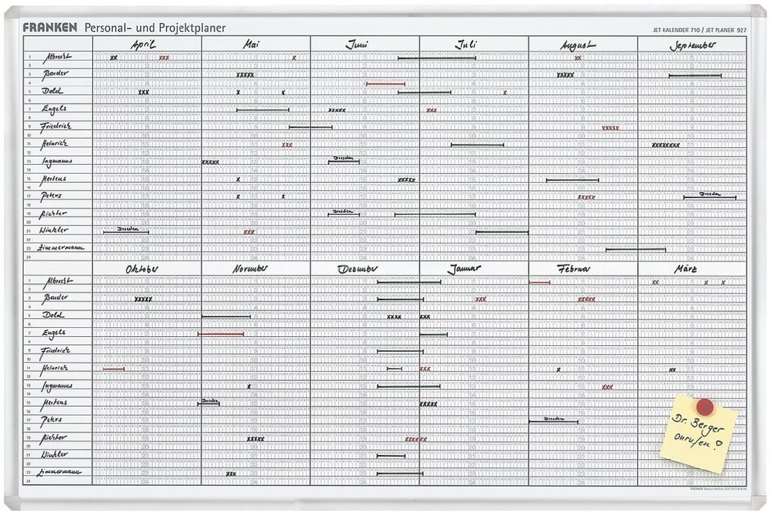 Franken JetPlanner 710 90x60cm 12 Month (24 Persons)