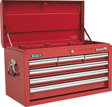 Sealey AP33069 Topchest 6 Drawer with Ball Bearing Runners Red