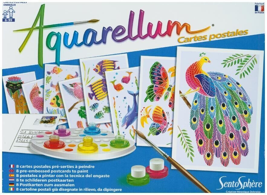 Sentosphère Aquarellum - Cartes postales animaux au meilleur prix sur