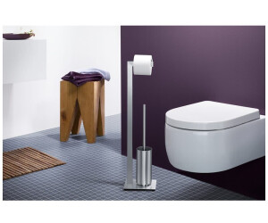 Zack Linea Toilettenpapierhalter mit Ablage - Edelstahl gebürstet, matt -  Bath & Living