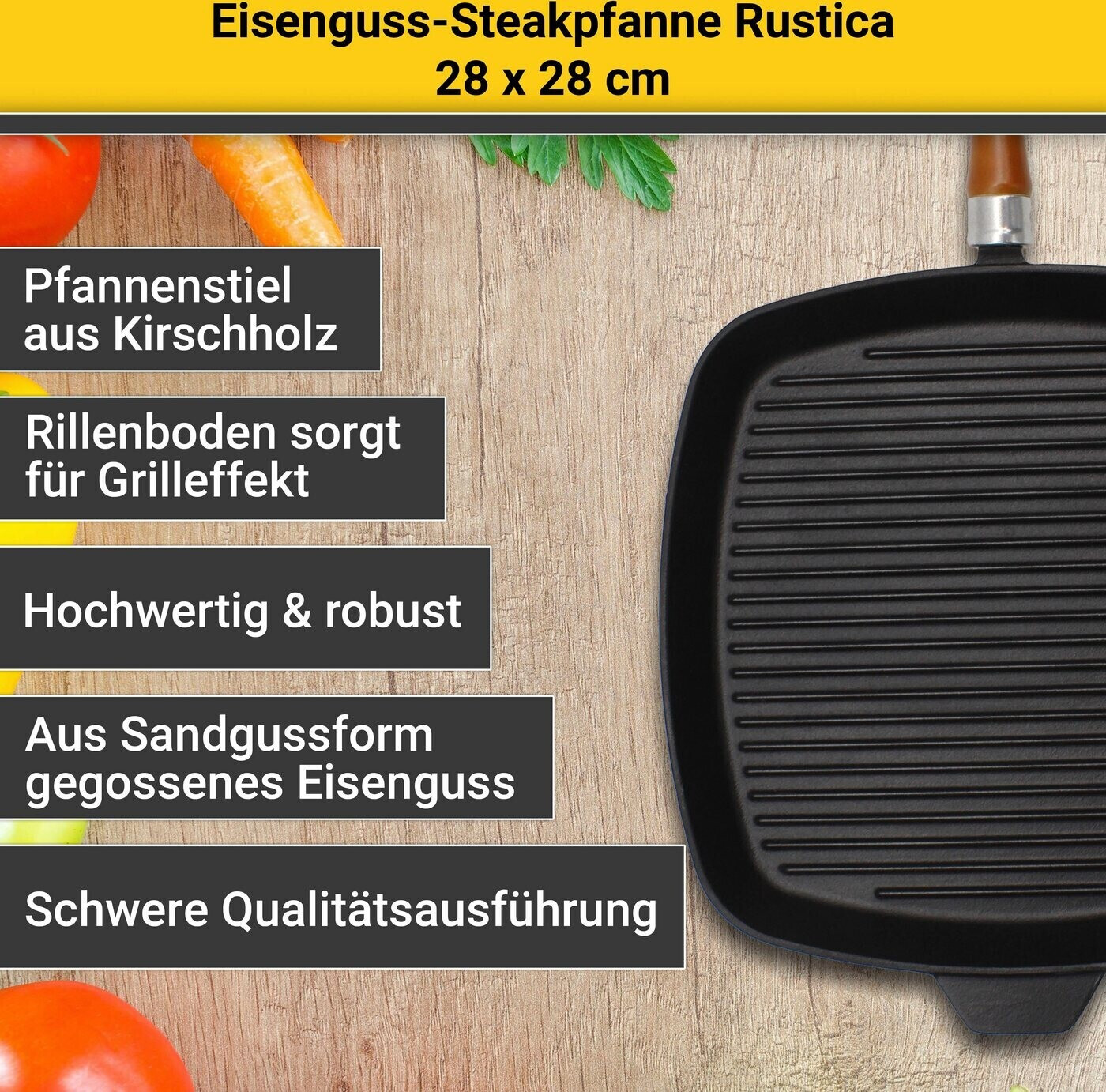 Krüger Rustica Grillpfanne 28 x 28 cm ab 39,95 € | Preisvergleich bei