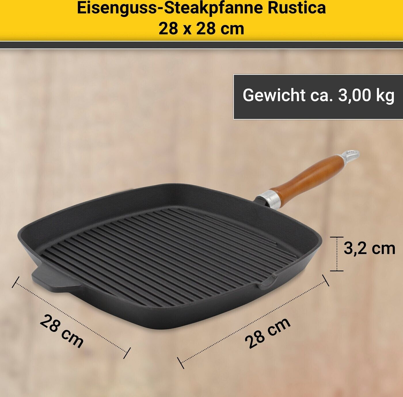 Krüger Rustica Grillpfanne 28 x 28 cm ab 39,95 € | Preisvergleich bei