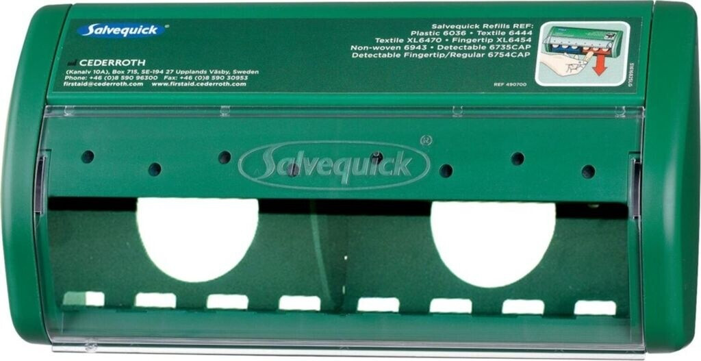 Salvequick Plaster Dispenser – Empty First Aid Bandage Holder, 230 X 120 X 55 Mm