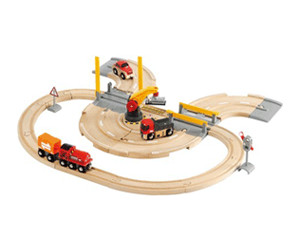 60 pcs Compatible avec Brio Tiny Land Circuit Train Enfant,Grue et Trains et véhicules & Rails Pack 