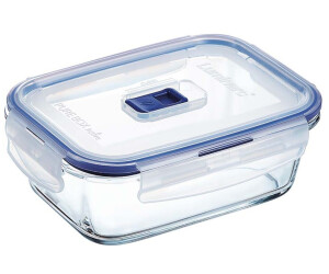 Luminarc Pure Box Active - Boîte de Conservation hermétique en verre,  Transparent, rectangulaire 0,82 L