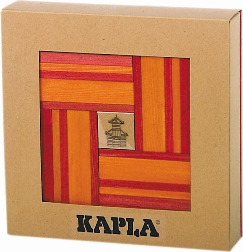 Kapla Cubes en bois rouge/orange