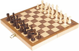 Goki Jeu d'échecs pliable en bois (56922)
