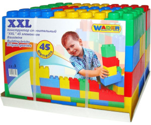 WADER Bausteinblock XXL 72 Teile Bausteine Bauklötze Spielbausteine Spielzeug 