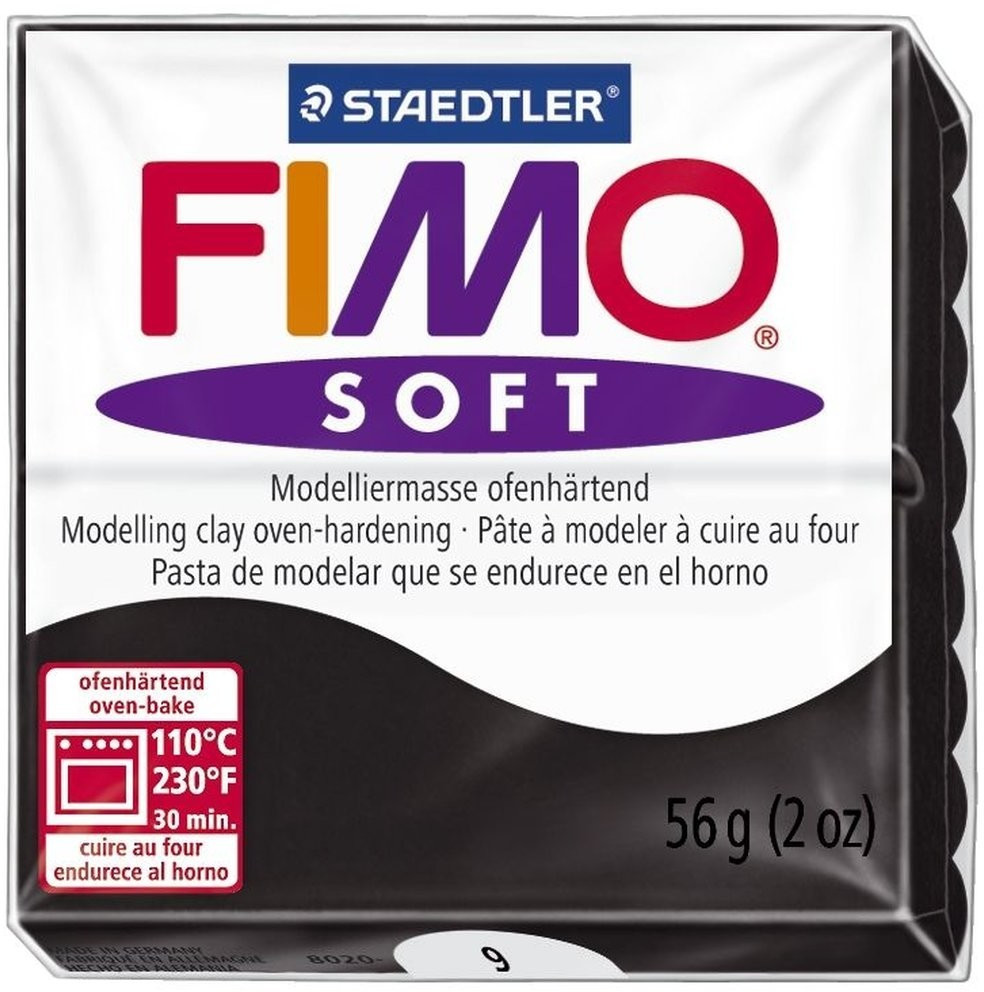 Fimo Soft Block Clay - Black 56g
