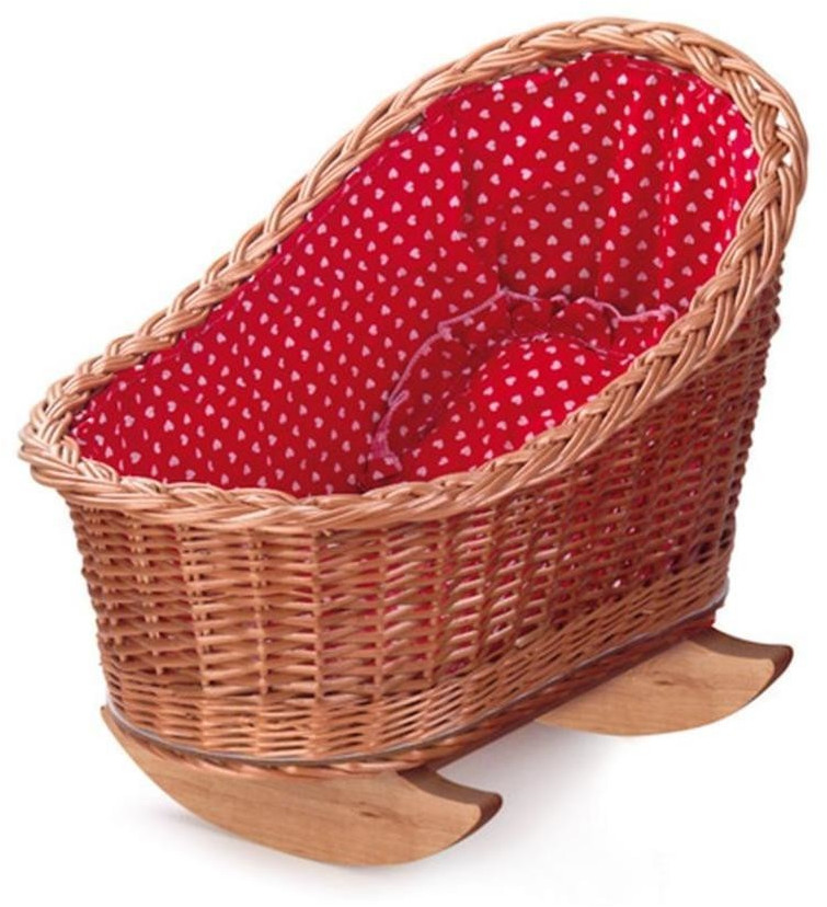 Egmont Toys Berceau en osier rouge