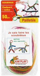 Kim'Play Scoubidous - 50 brins de couleur à paillettes