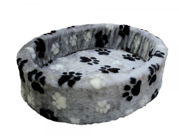 Nobby Plushy Dog Bed Paw 80cm Grey
