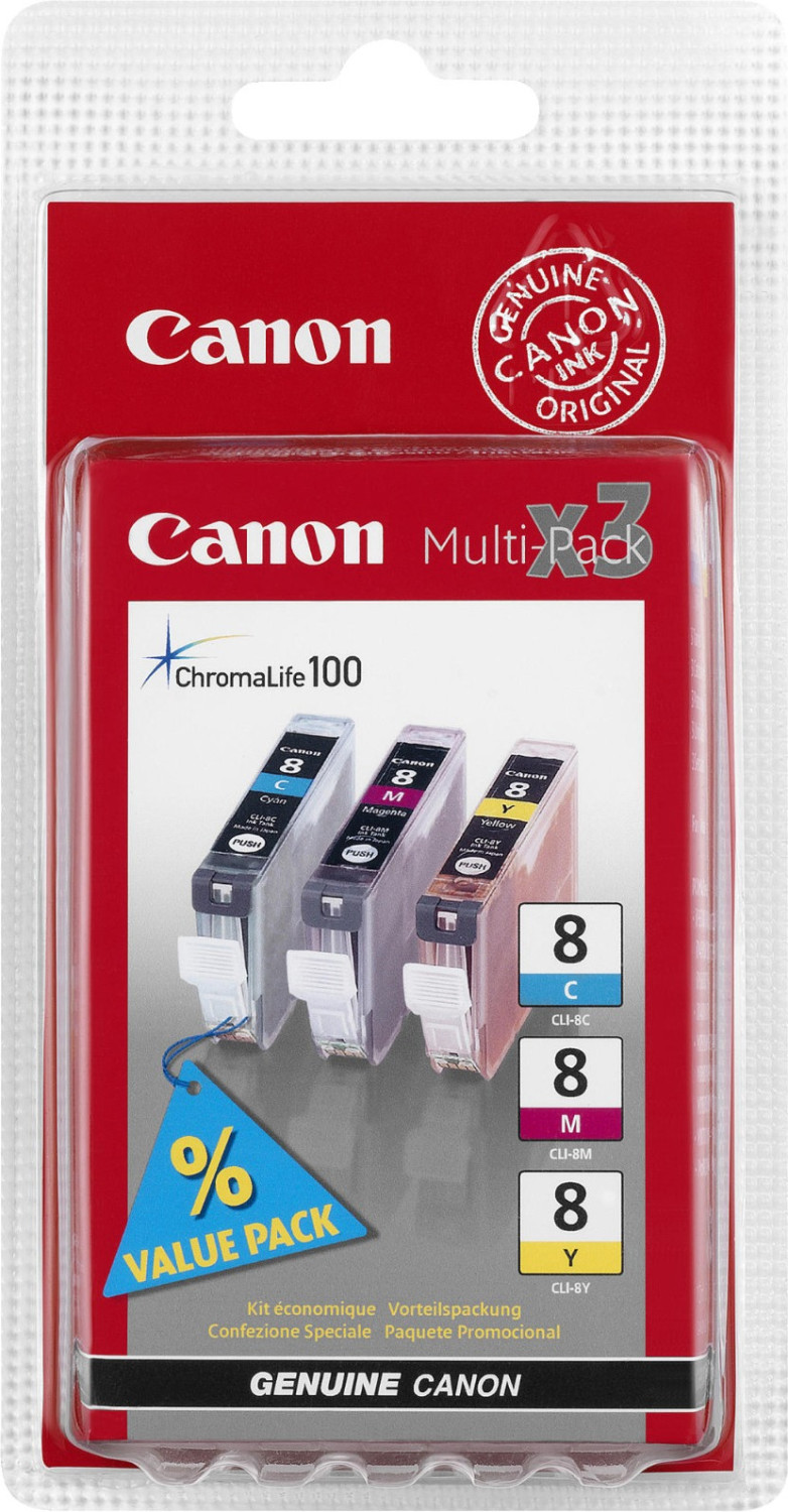Multipack de cartouches d'encre couleur Canon CLI-8 C/M/Y dans Fin de Série  — Boutique Canon France