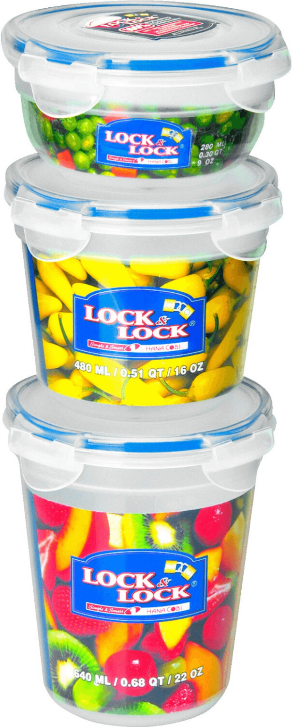 Lock&Lock Lot de 6 boîtes rondes (HSM9140S3)