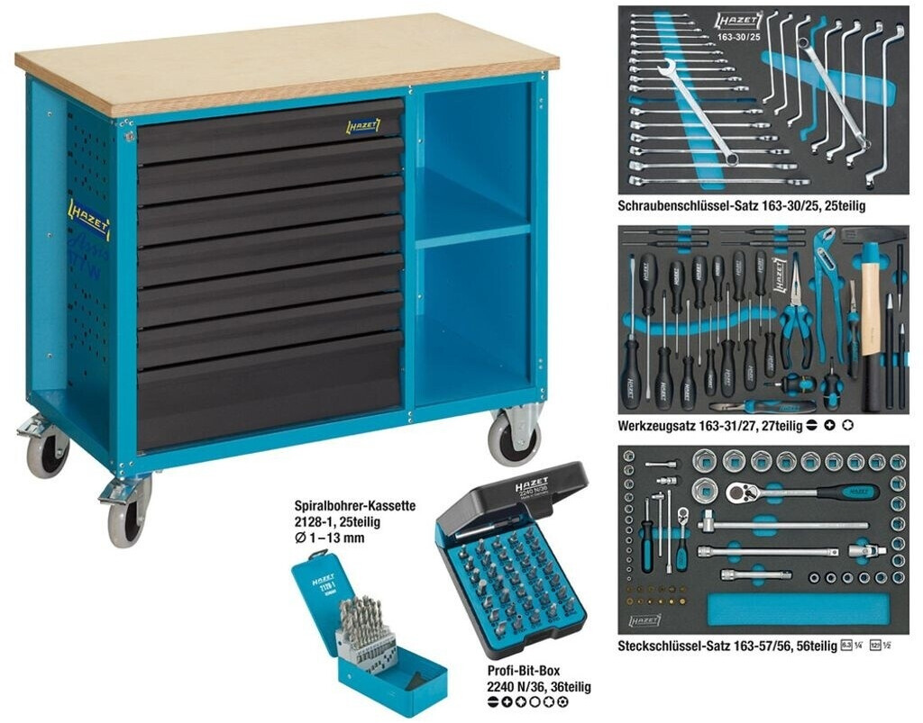 Hazet Servante d'atelier avec assortiment (177W-7/169)