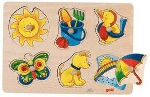 Goki Puzzle à encastrements Soleil et lune (57930)