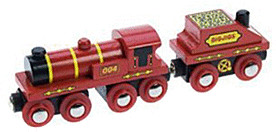 Bigjigs Locomotive en bois + wagon