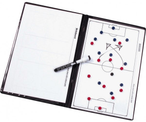SPORTIKEL24 Faltbare-Taktikmappe für Fußball Professionelle Trainer-Taktikmappe Taktikboard für Taktikschulung mit Magnete & Stift Coach-Board 